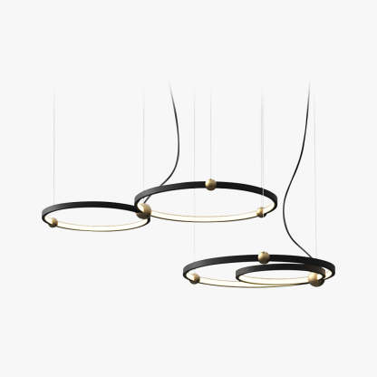 Arisha Minimalist Ring Pendant Light, Black and Gold