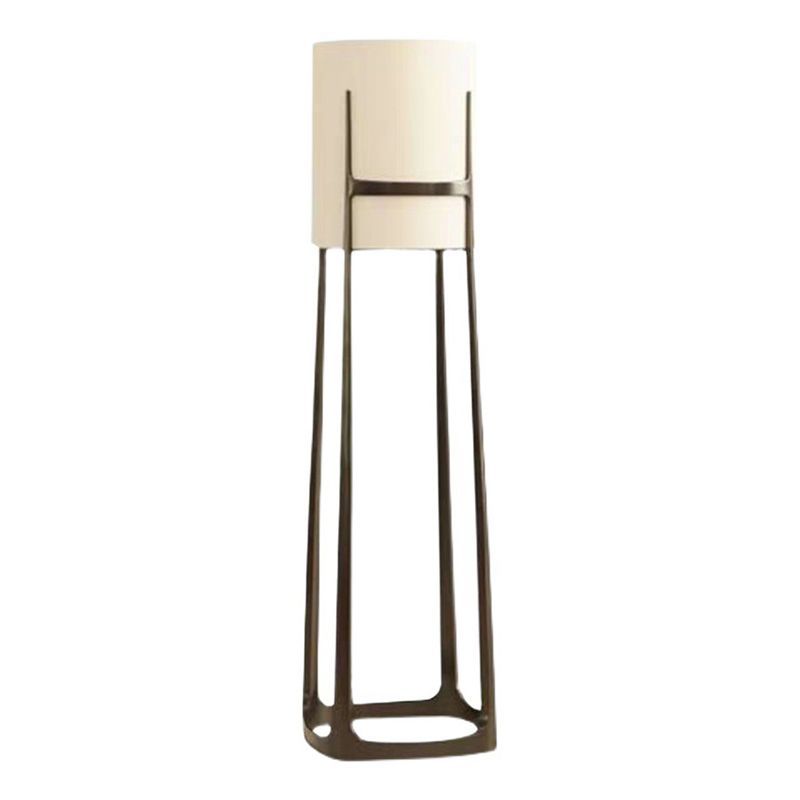 Eryn Cylinder Floor Lamp - Metal and Fabric Lighting