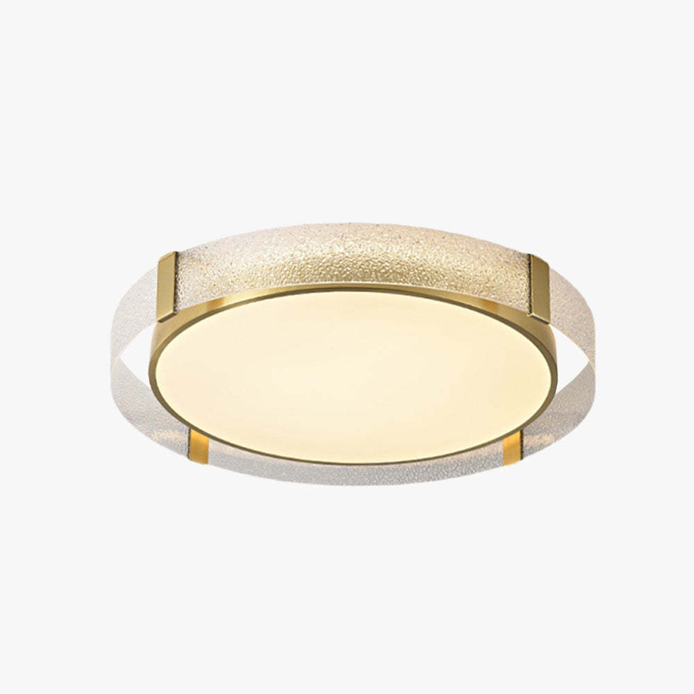 Quinn Modern Round Metal Glass Flush Mount Ceiling Light