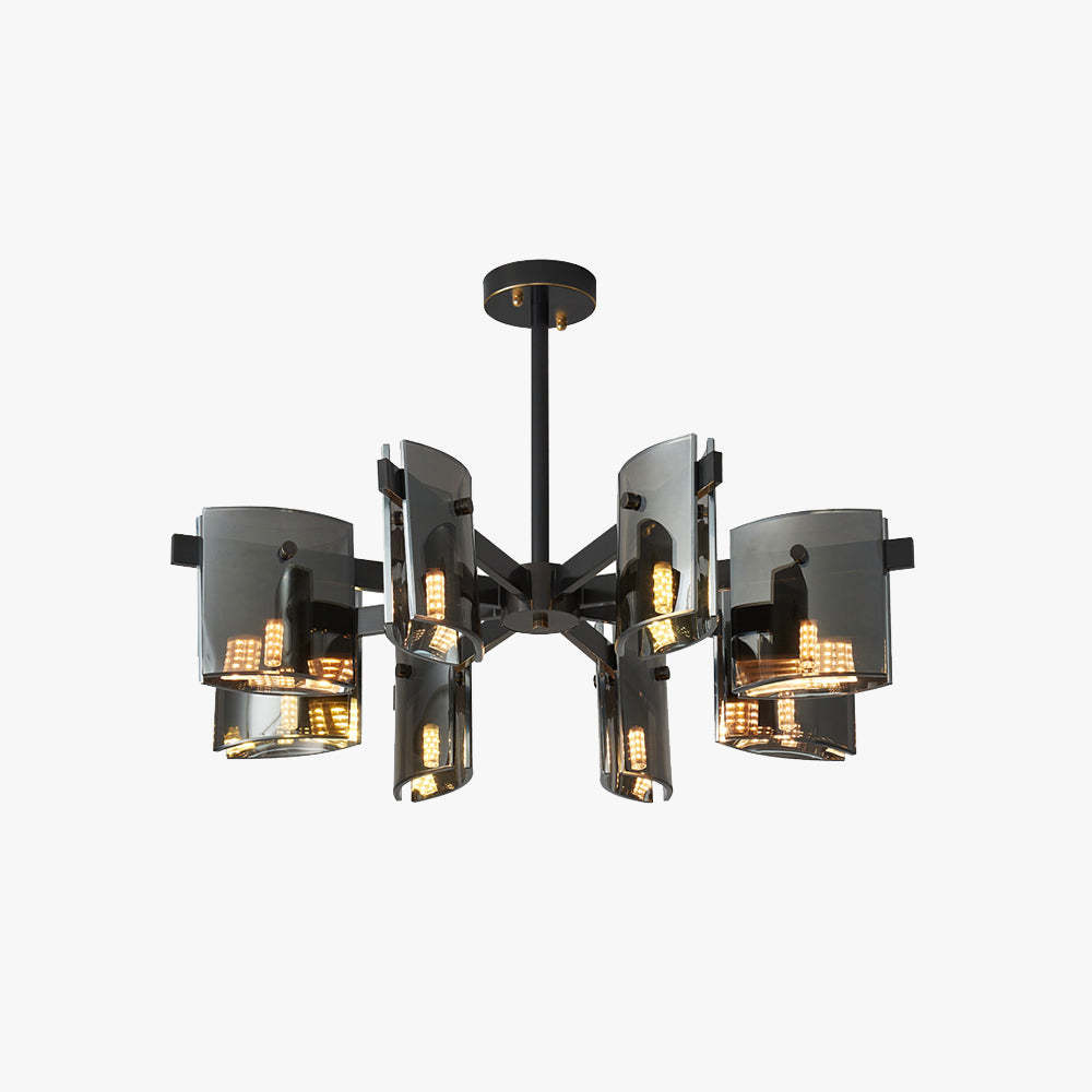 Evette Minimalist Multi Head Metal Pendant Light, black finish