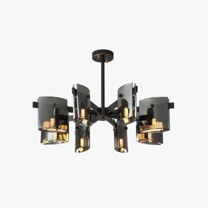 Evette Minimalist Multi Head Metal Pendant Light, black finish