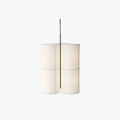 Renée Cylinder Pendant Light, Lantern, Fabric, Japanese