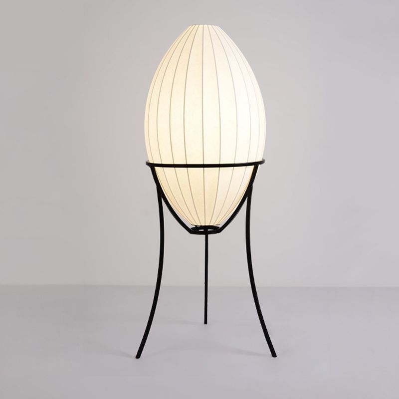Lassola Renée Egg-Shaped Floor Lamp, black metal frame