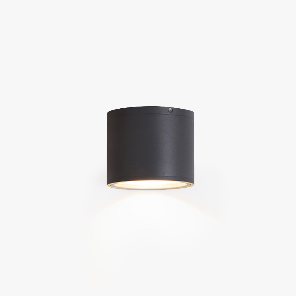 Orr Modern Cylindrical Flush Mount Ceiling Light Metal Glass