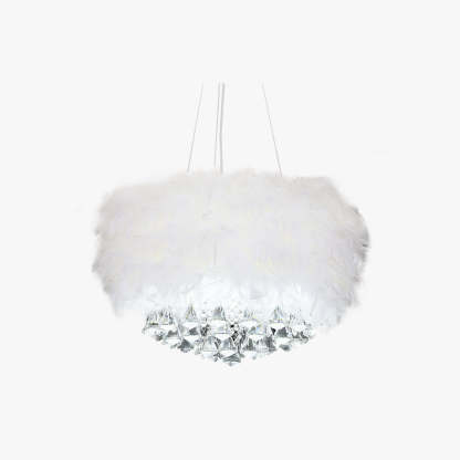 O'Moore Modern Luxury Round Chandelier with Feather and Crystal