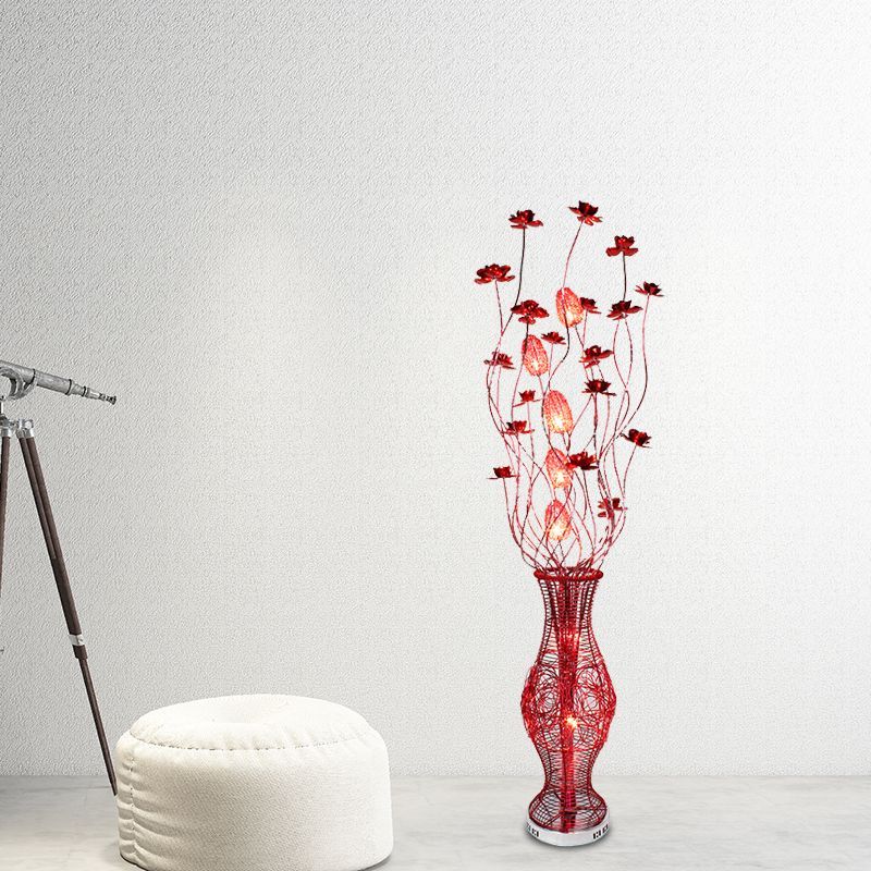 Red Flower Vase Floor Lamp | Las Sola Lighting