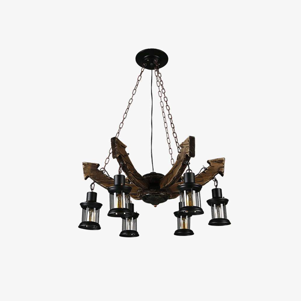 Austin pendant light mid-century modern wood and metal