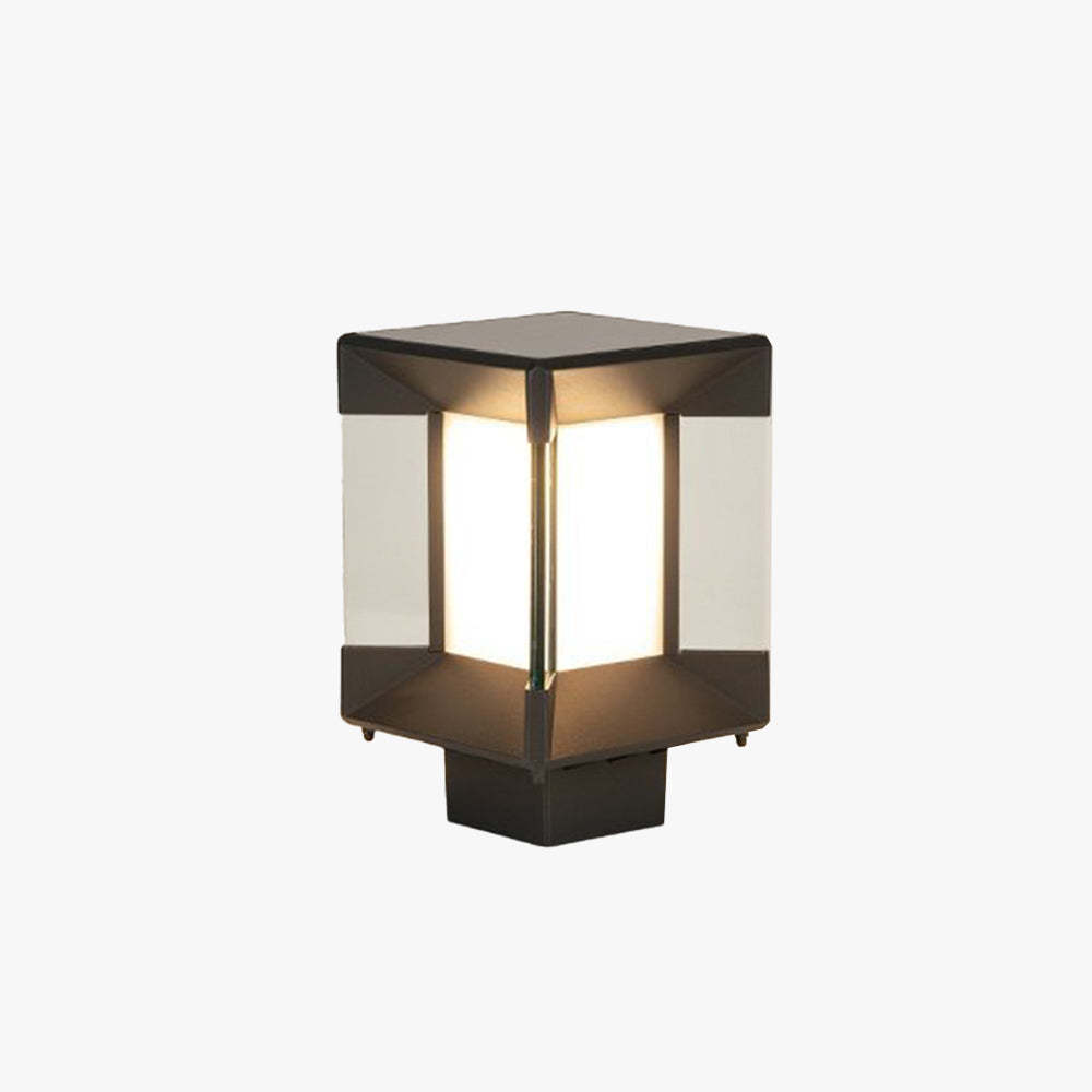Riley Modern Rectangular Metal Glass Outdoor Lamp