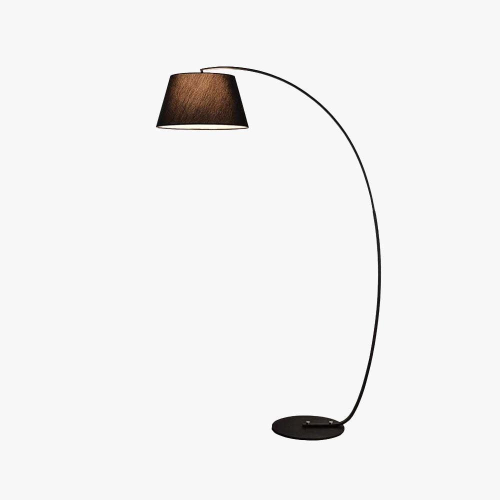 Salgado Modern Arc Floor Lamp - Fabric/Metal, Bedroom/Living Room