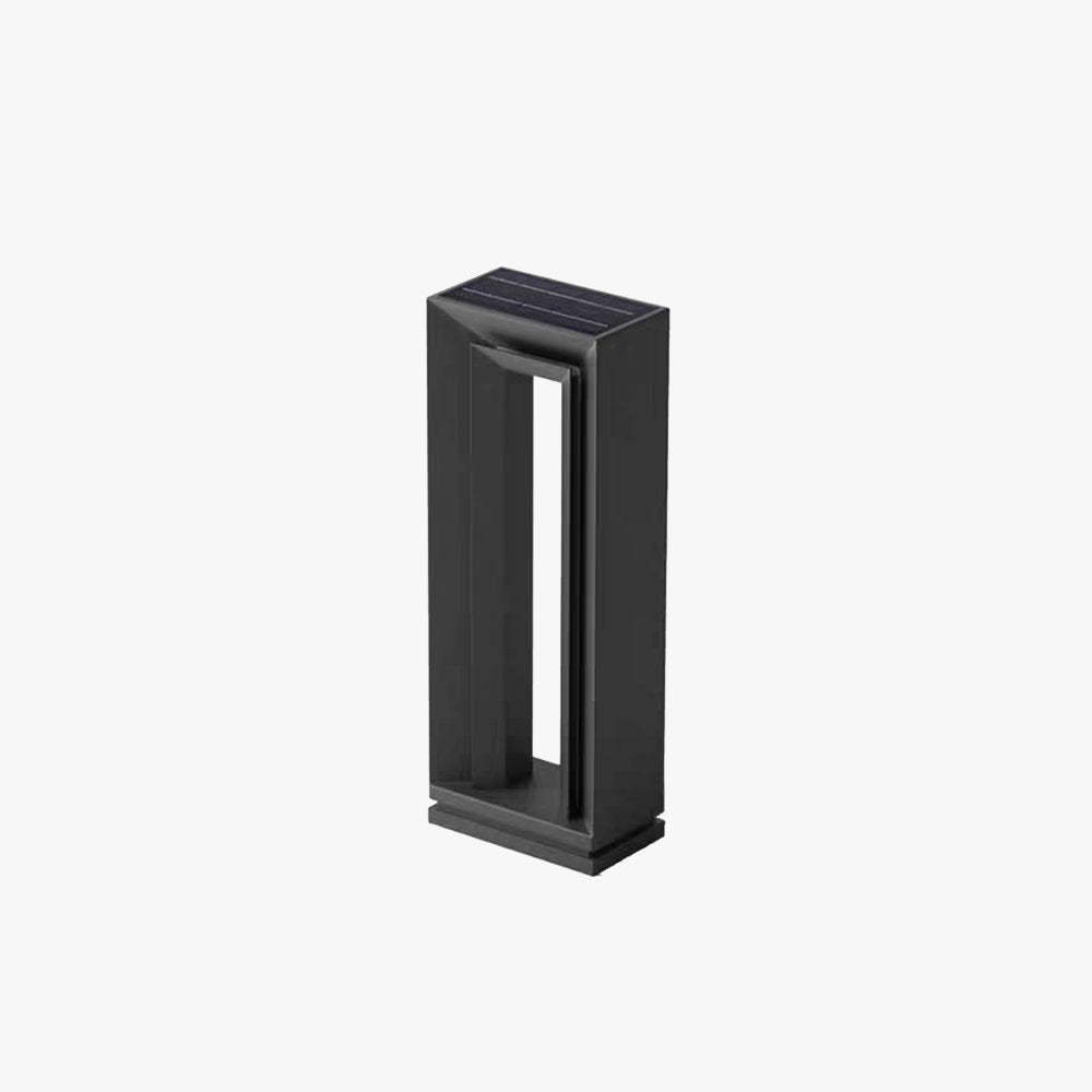 Pena Modern Metal Hollow Rectangular Solar Outdoor Path Light