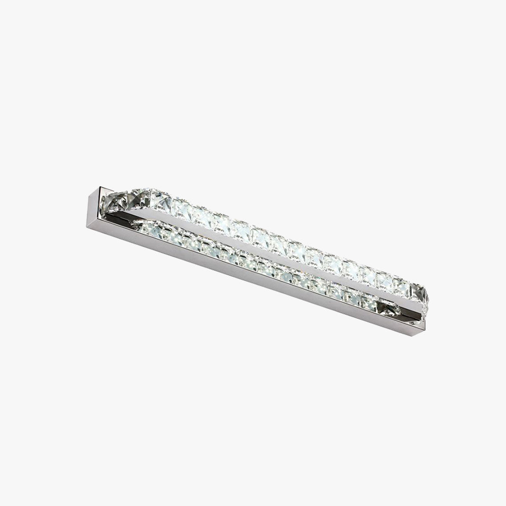 Kristy Luxury Linear Crystal Mirror Front Vanity Wall Lamp
