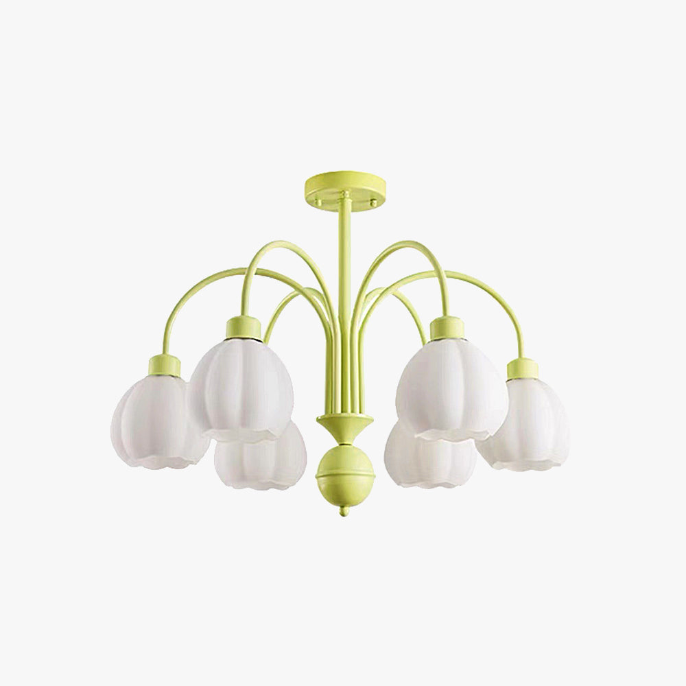 Lily Pumpkin Green Flush Mount Ceiling Light Lily Modern Pumpkin Metal Flush-Mount Ceiling Light