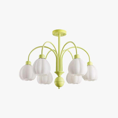 Lily Pumpkin Green Flush Mount Ceiling Light Lily Modern Pumpkin Metal Flush-Mount Ceiling Light