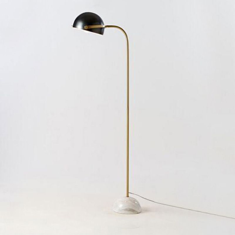 Eryn Floor Lamp with Marble Base, Metal Shade