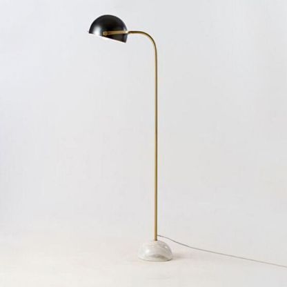 Eryn Floor Lamp with Marble Base, Metal Shade