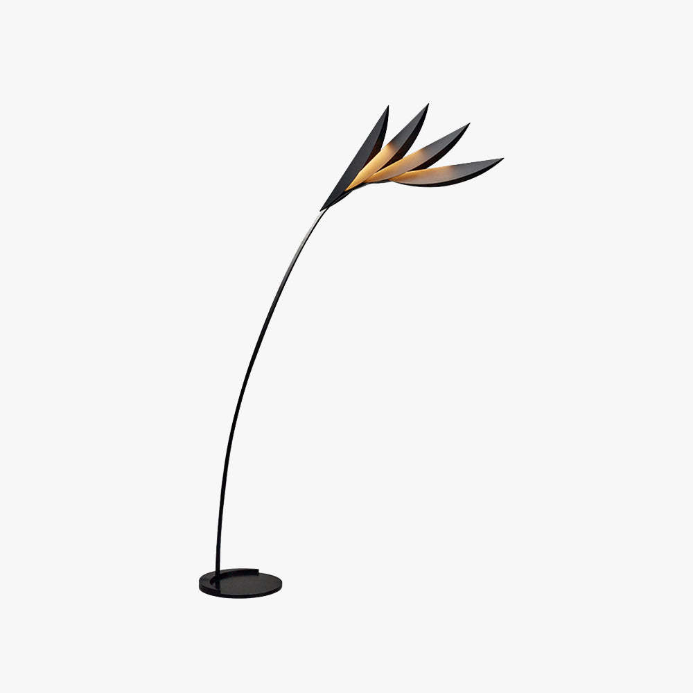 Clifford Modern Leaf Floor Lamp Black Metal