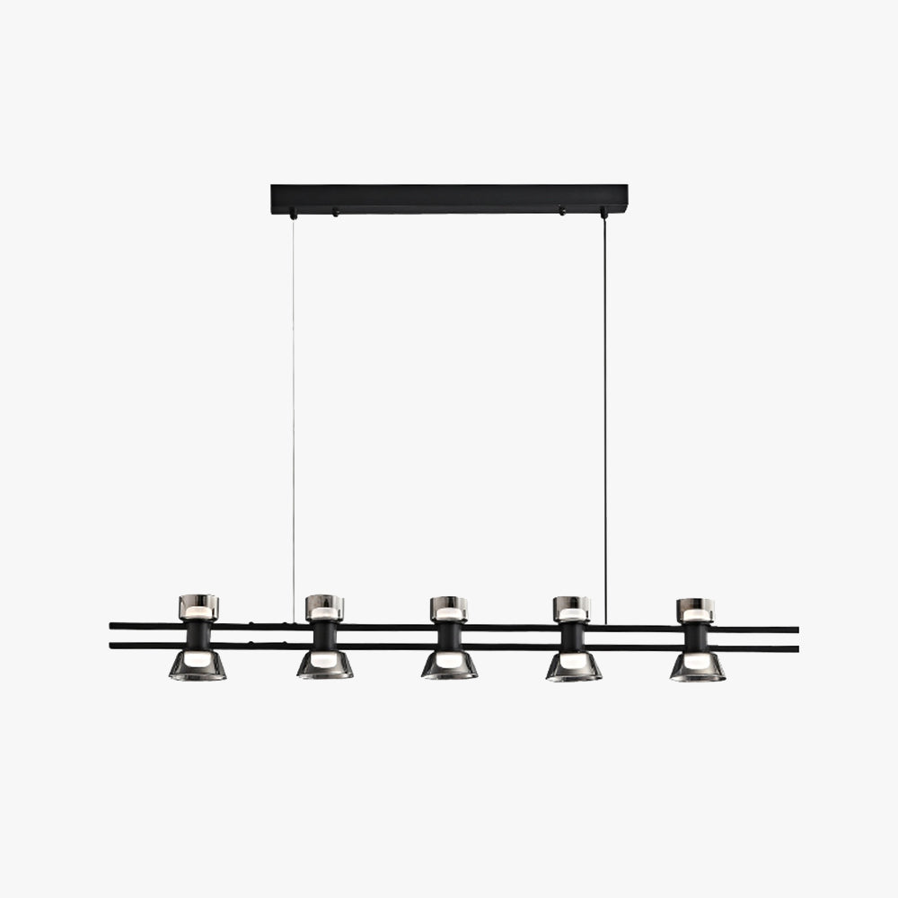 Evette Modern Linear Metal Pendant Lamp - Golden