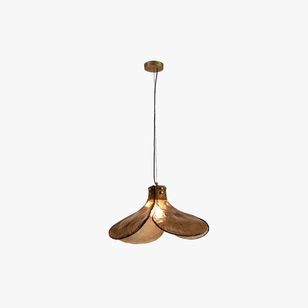Carins glass pendant light, four-leaf flower design. Retro style lighting.