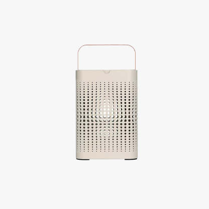 Orr beige outdoor floor lamp with latticed metal cuboid frame
