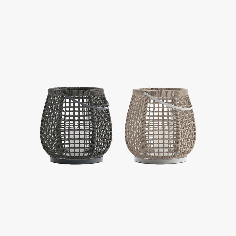 Ritta Vintage Lantern - Metal Rattan Outdoor Floor Lamp