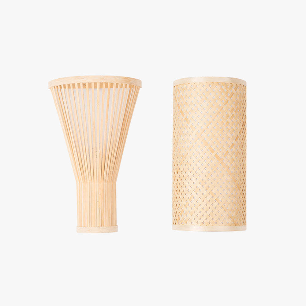 Muto Rattan Wall Lamp - Handwoven & Linear Weave Designs