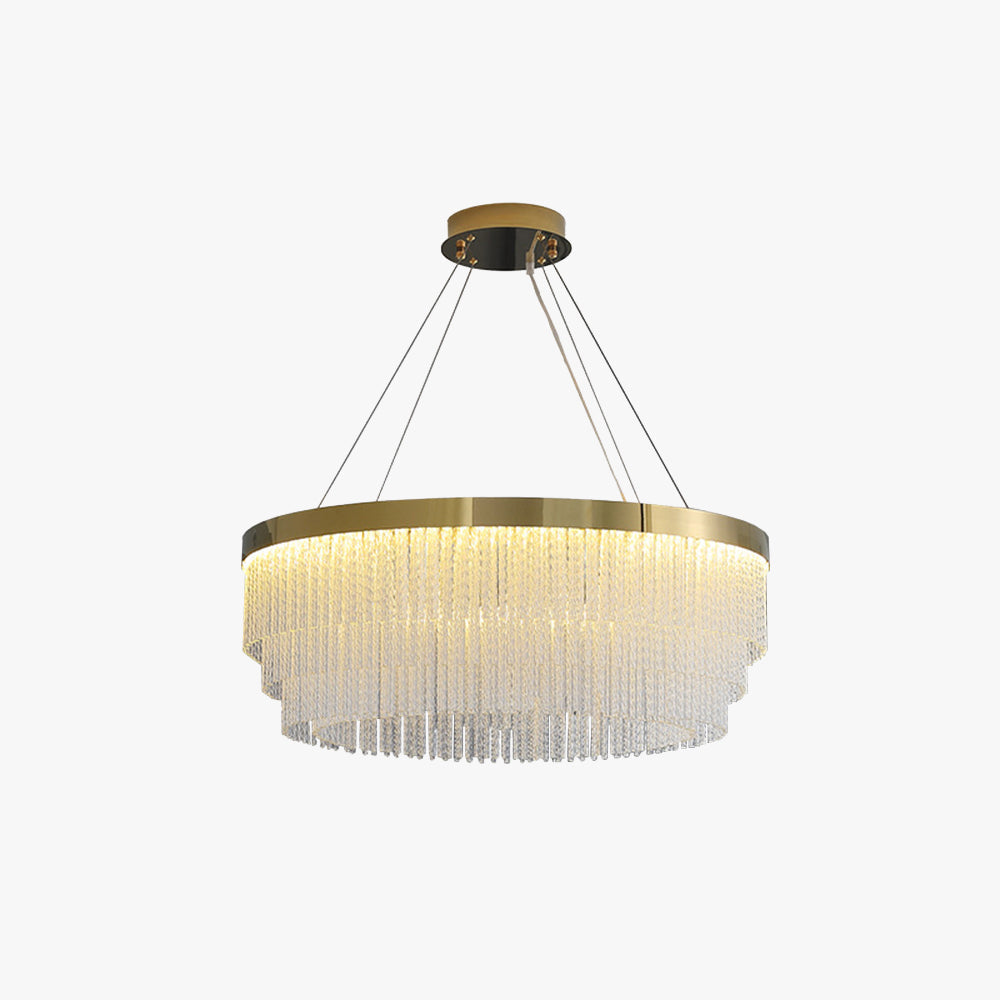 Colon Modern Ring Metal Pendant Light with Crystal
