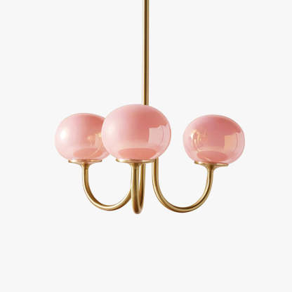 Pink Globe Chandelier - Art Deco Lighting Fixture
