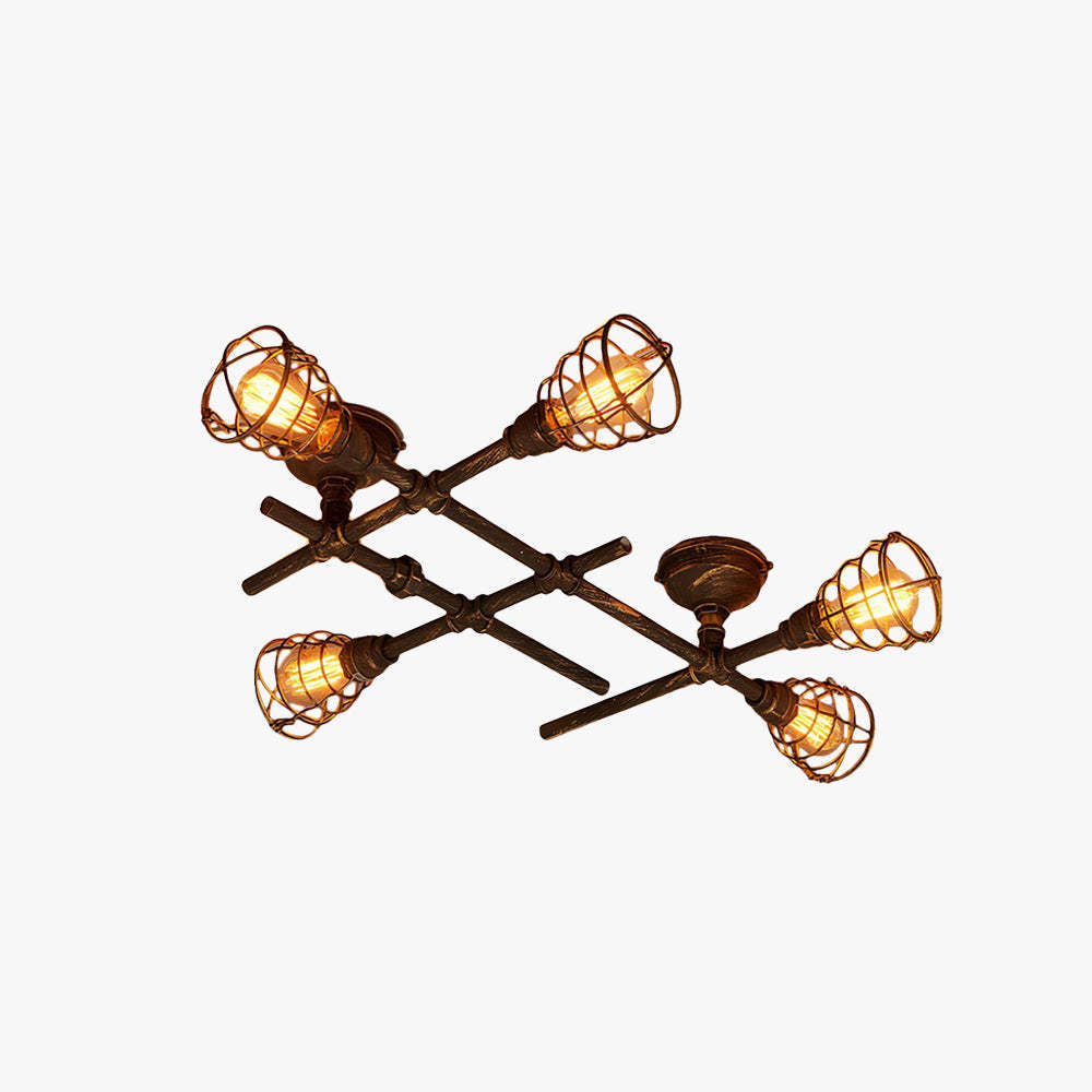 Alessio Industrial Metal Flush Mount Ceiling Light