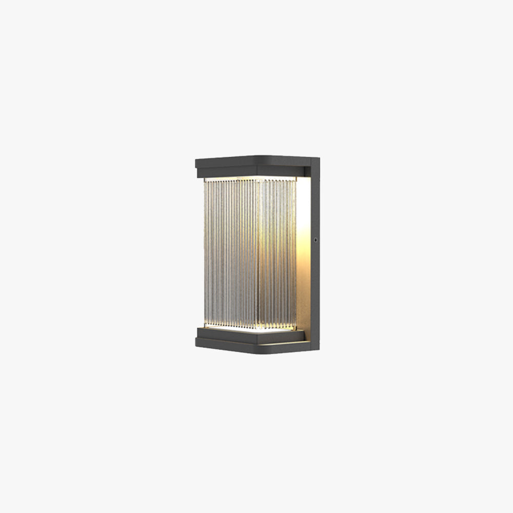 Orr Minimalist Rectangular Glass Outdoor Wall Lamp