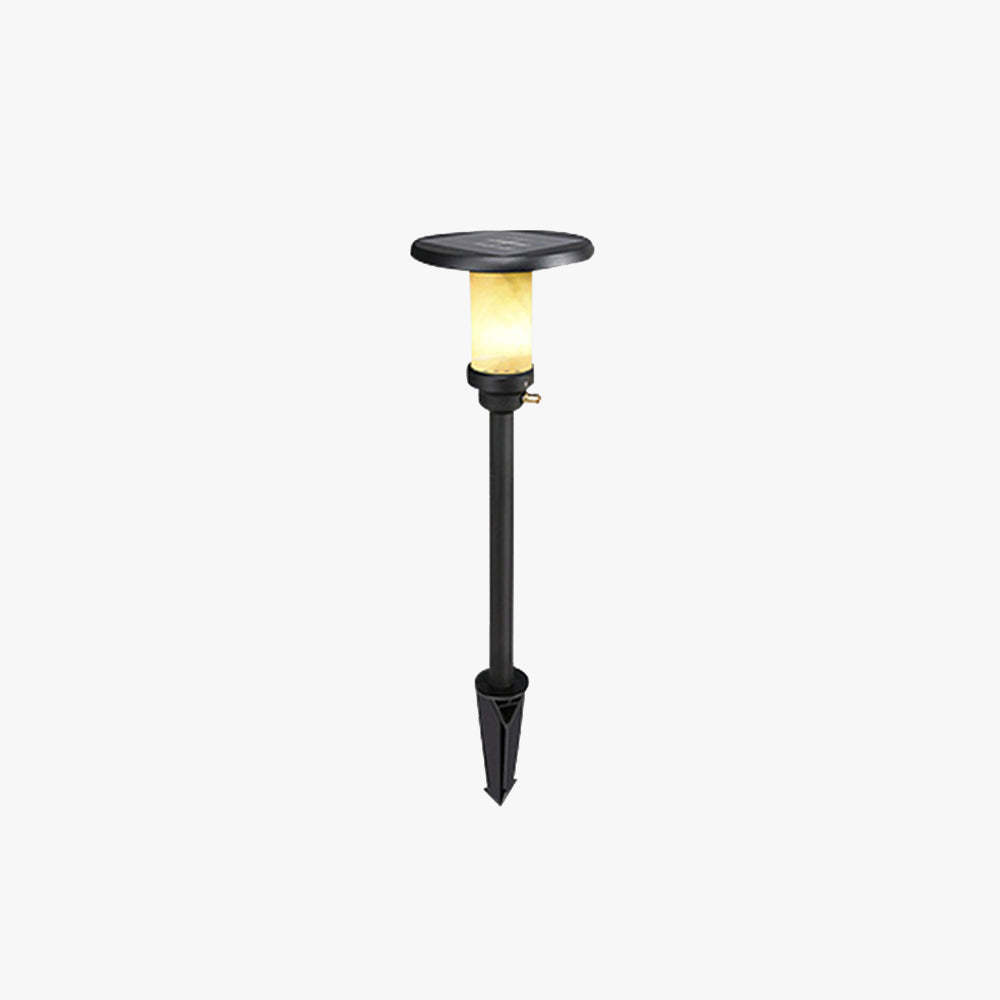 Pena Modern Metal Marble Solar Outdoor Ground Light