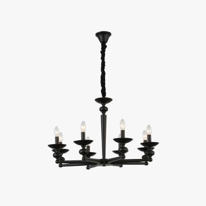 Black Alessio Retro Candle Chandelier Lighting