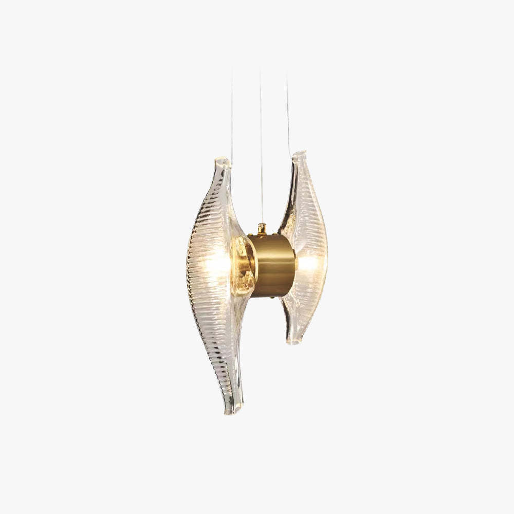 Kirsten Luxury Capiz Shell Pendant Light, clear glass and golden metal