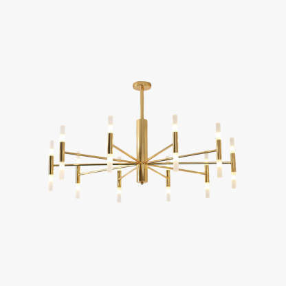 Marilyn Modern Cylindrical Metal Chandelier - Gold Finish