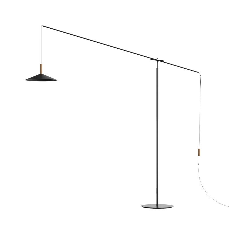 Carins Floor Lamp: Modern black adjustable floor lamp.