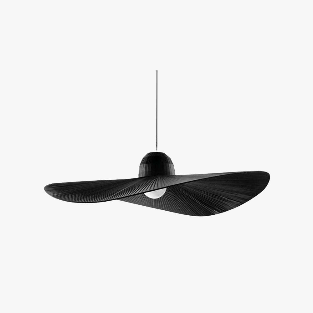 Renée Black Pendant Light, wide-brimmed hat shape