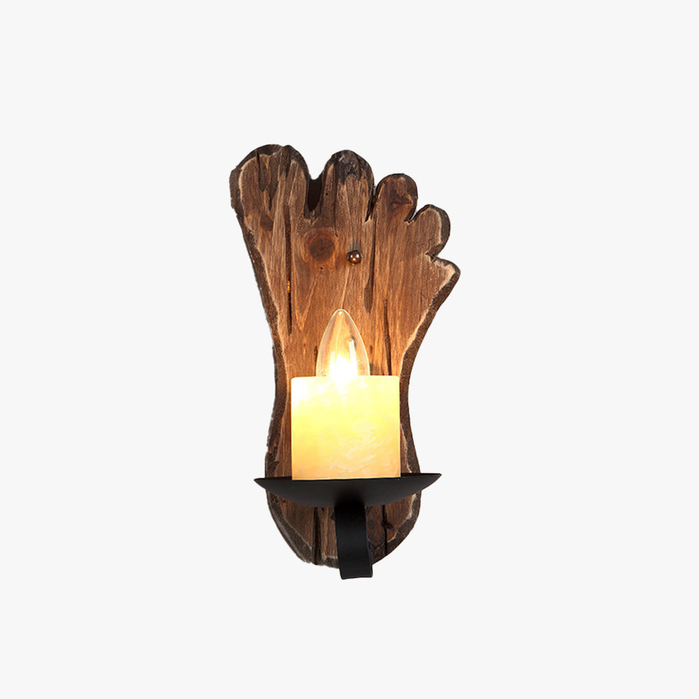 Austin Foot Shape Wall Lamp Vintage Wood/Metal