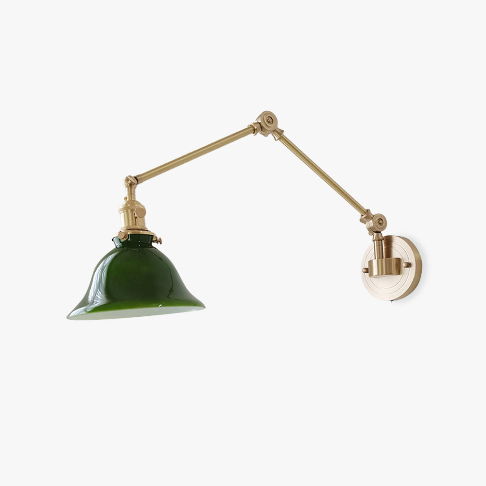 Green metal wall lamp vintage foldable design Brady Vintage Foldable Metal Wall Lamp
