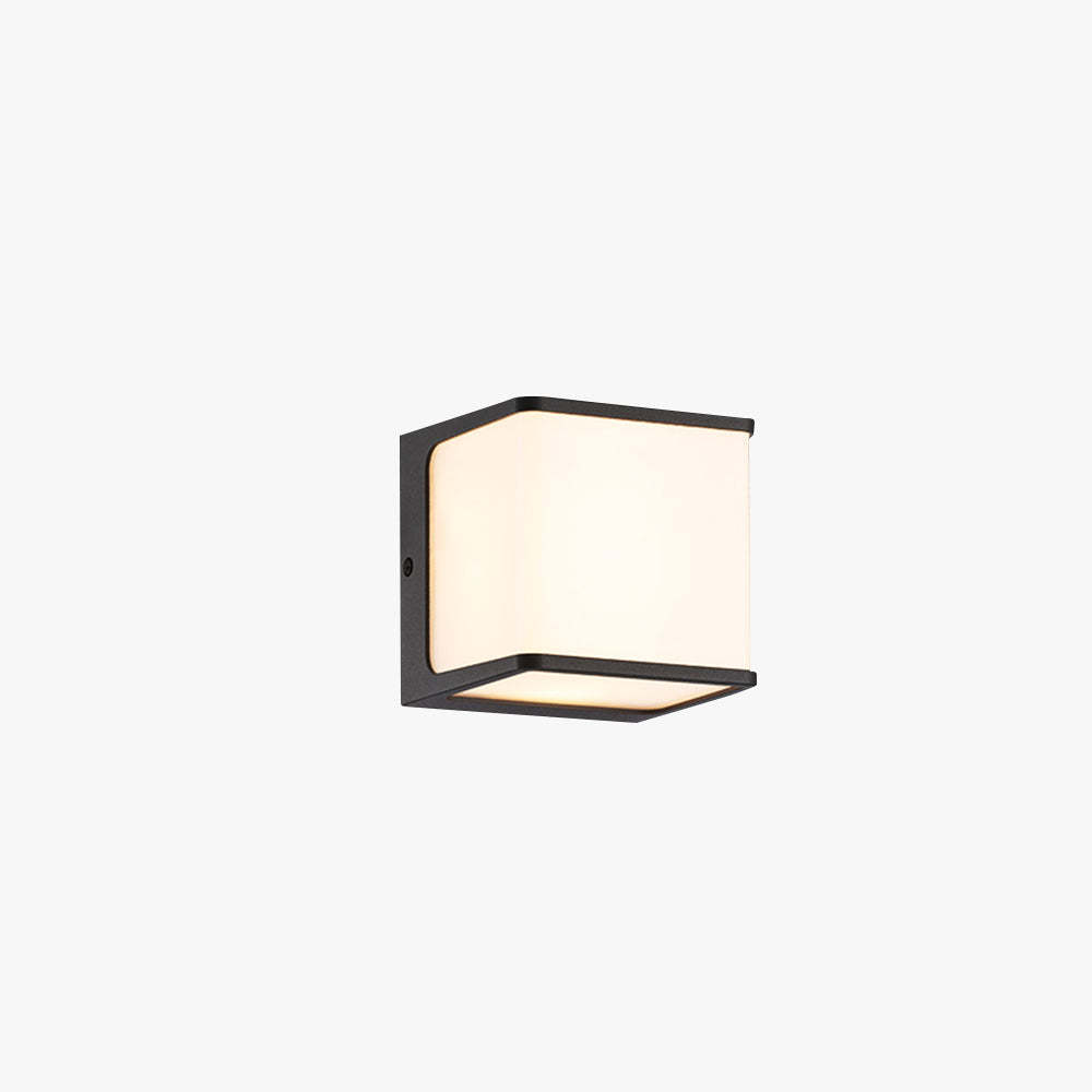 Orr minimalist outdoor wall lamp, acrylic shade, black frame