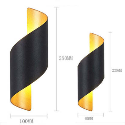 Orr wall lamp dimensions: 280mm & 230mm height, 100mm & 80mm width