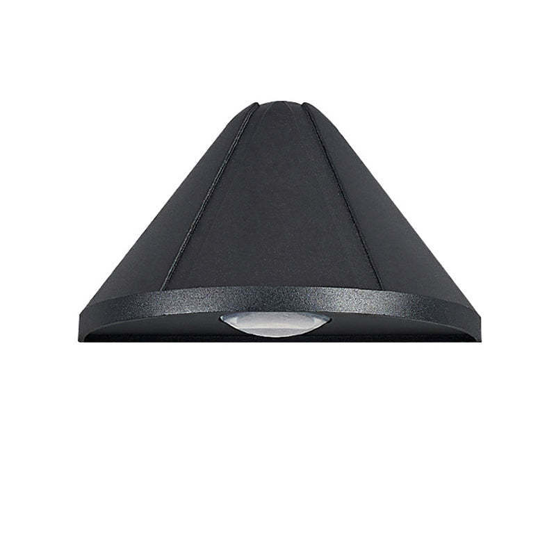 Orr LED outdoor wall lamp. Modern cone design for gardens and streets.