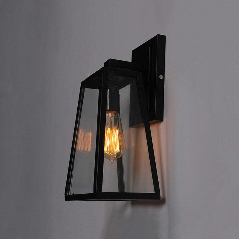 Alessio Retro Wall Lamp: Industrial Metal and Glass Fixture
