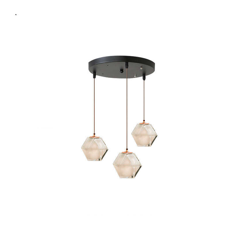 Hailie Polyhedron LED Pendant Light, three lights