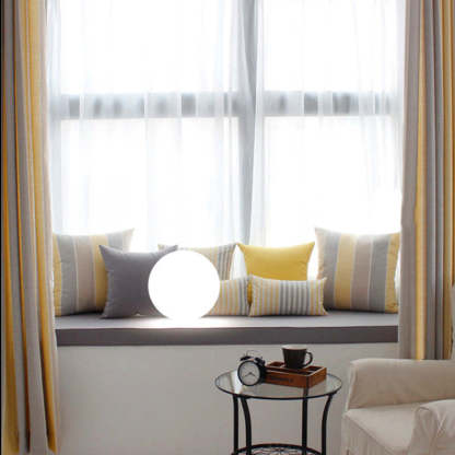 Elif RGB floor lamp by window. Las Sola artistic lighting. Elif Unique Waterproof RGB Outdoor Light Floor Lamp