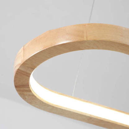 Ozawa oval wood pendant light - close up detail