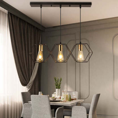 Rustic Farmhouse Pendant Light over Dining Table