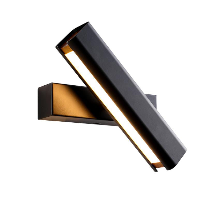 Aqsa Modern Black Rotatable Wall Lamp angled view