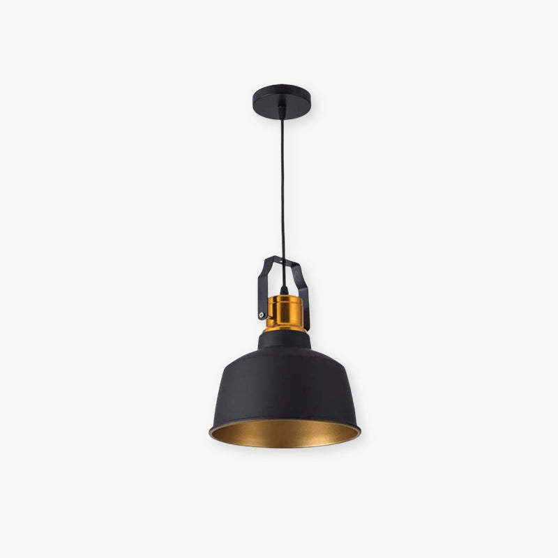 Alessio Industrial Farmhouse Pendant Light Black and Brass