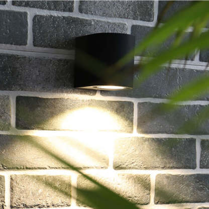 Las Sola Orr Square Outdoor Wall Lamp on brick