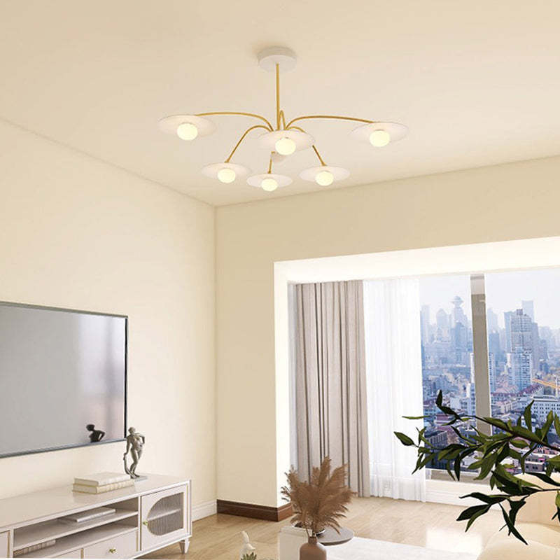 Cairns minimalist metal pendant light in living space.