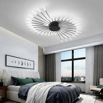 Lowry Fireworks Ceiling Light in modern bedroom